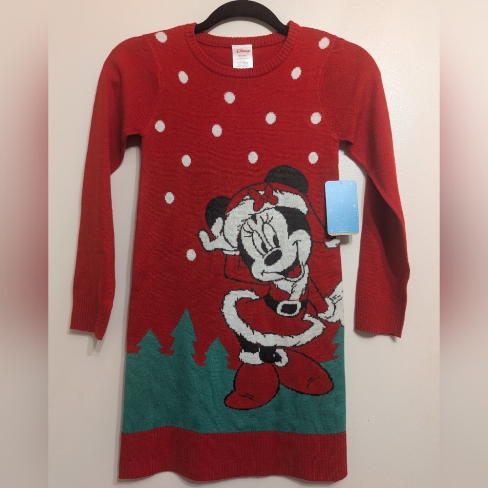 Disney Red Minnie Mouse Holiday Sweater Dress